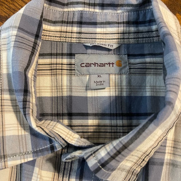 🎉HP🎉Men's Carhartt Blue Plaid Shirt - Picture 5 of 5